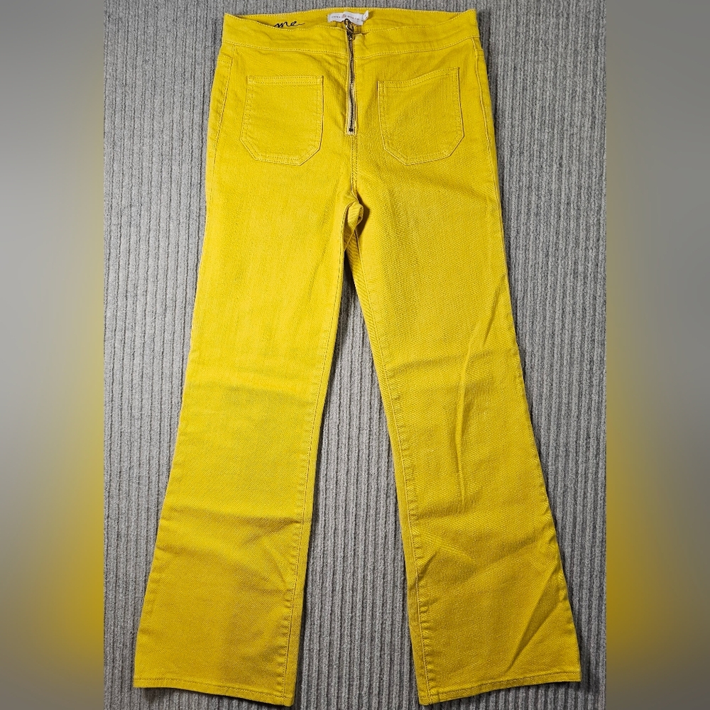 Tory Burch Luisa Zip Front Flare Jeans in India Gold Size 25 Yellow SO CUTE!